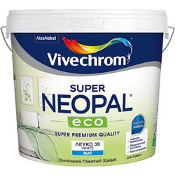 Vivechrom Super Neopal Eco Οικολογικό Πλαστικό Χρώμα Εσωτερικού Χώρου Λευκό 0.75lt