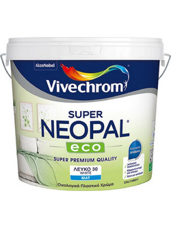 Vivechrom Super Neopal Eco Οικολογικό Πλαστικό Χρώμα Εσωτερικού Χώρου Λευκό 0.75lt