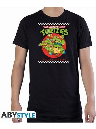 Teenage Mutant Ninja Turtles Tshirt Pizza Group Man Black - Basic - Taille : Medium (ABYTEX749_M)