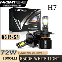 Led Λάμπες Αυτοκινήτου - Μηχανής H7 12V-24V 72W 6500K 15000LM A315 S4 H7 NIGHTEYE 2 τμχ