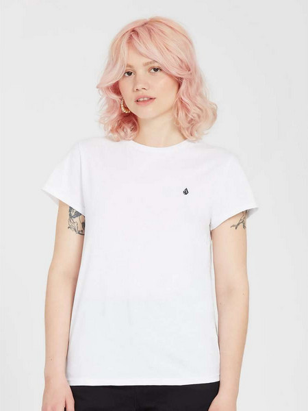 Volcom Women΄s STONE BLANKS Cotton T-SHIRT - WHITE- Straight fit