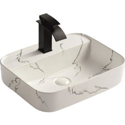 Inter Ceramic Επικαθήμενος Νιπτήρας Μπάνιου Πορσελάνης 50x40x13.5cm Λευκός Γκρι ICB569