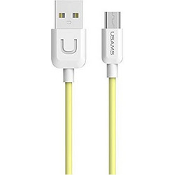 USAMS SJ098 Καλώδιο Φόρτισης Data Cable MicroUSB U-Turn 1m 2.1A, κίτρινο