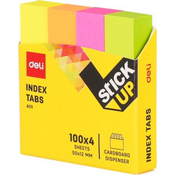 DELI ΣΕΛΙΔΟΔΕΙΚΤΕΣ ΑΥΤΟΚΟΛΛΗΤΟΙ 4x100 ΦΥΛΛΑ 50x12mm STICK UP ΑΣΣΟΡΤΙ ΒΙΤΡΙΝΑ 24τεμάχια