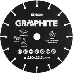 GRAPHITE 55H699 - Δίσκος καρβιδίου ξύλου 230χ22.2mm