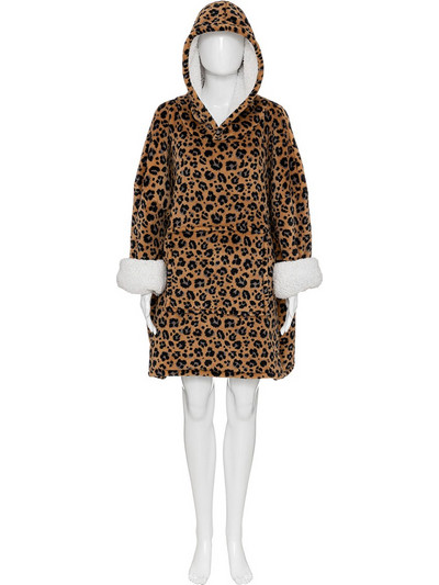 Fleece Φούτερ Με Sherpa A-S Hoodie Leopard 181122D