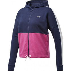 Reebok Essentials Logo Γυναικεία Ζακέτα Φούτερ Κοντή με Κουκούλα και Φερμουάρ Πολύχρωμη FU2205