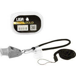 Liga Sport Plastic Whistle Gold With Lanyard And Case Σφυρίχτρα πλαστική gold με κορδόνι και θήκη