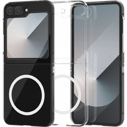 Διάφανη Σκληρή Θήκη MagSafe - Samsung Galaxy Z Flip6 - Spacecase Crystal MagCase - 2mm - Clear (5905719110840)