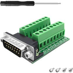 YIMATEECO Terminal Block Solderless Serial Adapter Terminal with Insulating Pad (DB15 Male, 1PC)