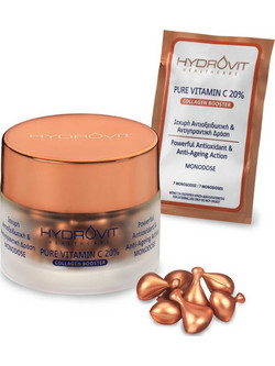 Hydrovit Pure Vitamin C 20% Collagen Monodose Αντιγηραντικό Booster Προσώπου με Βιταμίνη C 60caps