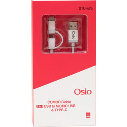 OSIO OTU-495W Type-C/Micro Combo Καλώδια-Λοιπά Αξεσουάρ Κινητής
