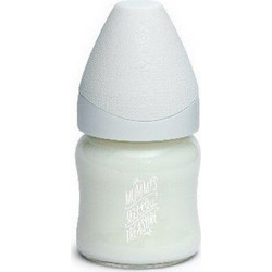 Suavinex Mummy's Little Treasure Γυάλινο Μπιμπερό με Θηλή Σιλικόνης 0m+ White 110ml