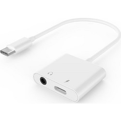 CABLEXPERT USB TYPE-C PLUG TO STEREO 3.5MM AUDIO ADAPTER WITH EXTRA SOCKET WHITE