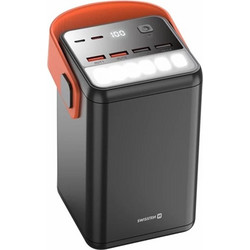 Swissten Power Bank 60000mAh 65W με 4 Θύρες USB-A & 2 Θύρες USB-C Quick Charge 3.0 Black
