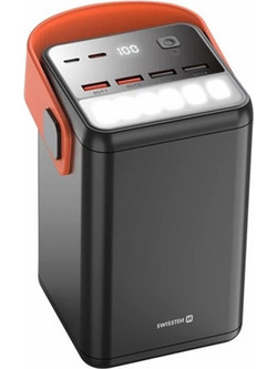 Swissten Power Bank 60000mAh 65W με 4 Θύρες USB-A & 2 Θύρες USB-C Quick Charge 3.0 Black
