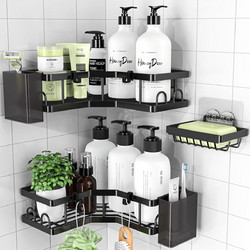 Γωνιακό Shower Caddy Θήκη Οργάνωσης Μπάνιου Μαύρη