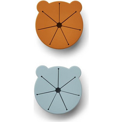 Σετ 2 Snack μπωλ Kelly Mr bear Sea blue/mustard mix, LIEWOOD