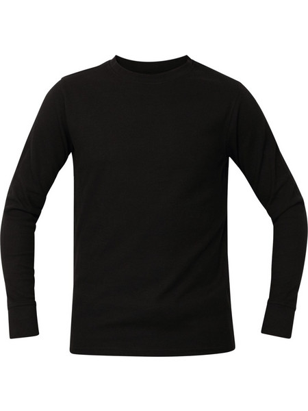Zero WAFFEL ROUND NECK Μαύρο