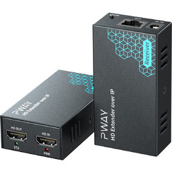 PWAY HDMI Extender over IP 150 m/492 ft Transmission via Cat5e/6/7/8 Network Cable (DT243)