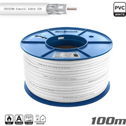 Edision Καλώδιο Coaxial ICX-100 CCS AL Eca PVC Λευκό 100m