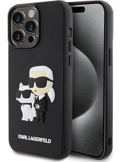 Karl Lagerfeld 3D Rubber Karl and Choupette Θήκη για iPhone 16 Pro Μαύρο