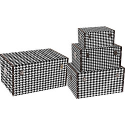 FERRE ΜΠΑΟΥΛΑ SET 4ΤΕΜ ΜΑΥΡΟ ΛΕΥΚΟ 64-56-48-40x40-34-28-20xH40-32-23-16cm
