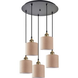 Home Lighting Κρεμαστό Φωτιστικό Οροφής Πολύφωτο Καφέ SE21-BR-10-5BL-SH3 77-8744