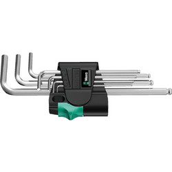 WERA 950/9 Hex-Plus 1 L-key set metric, chrome-plated