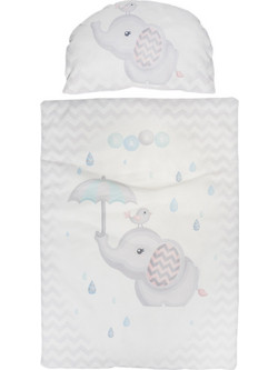 Poo Poo Elephant Σετ Λίκνου White 2τμχ