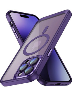 Θήκη iPhone 16 Pro Matte Magnetic Series συμβατό με MagSafe φορτιστή, Πλάτη αντικραδασμική από Premium TPU Μωβ + ΔΩΡΟ ΤΖΑΜΑΚΙ ΚΑΜΕΡΑΣ