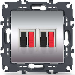 Πρίζα Ηχείων Διπλή Χωνευτή Prime 1000113603 36-230VAC Aluminium Aca