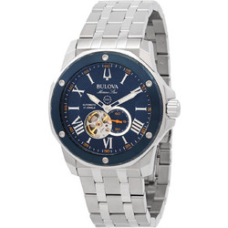 Bulova Marine Star Ανδρικό Ρολόι Αυτόματο με Ασημί Μεταλλικό Μπρασελέ 98A302