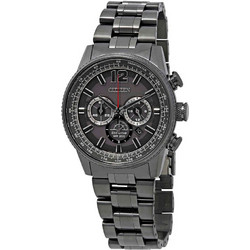 Citizen Eco-Drive Nighthawk Ανδρικό Ρολόι Χρονογράφος Solar με Μαύρο Μεταλλικό Μπρασελέ CA4377-53H