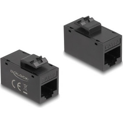 DELOCK Keystone module RJ45 90638, θηλυκό σε θηλυκό, Cat 6A UTP, μαύρο