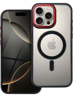 iS TPU MAG COLOR EDGE IPHONE 16 PRO MAX trans black red backcover