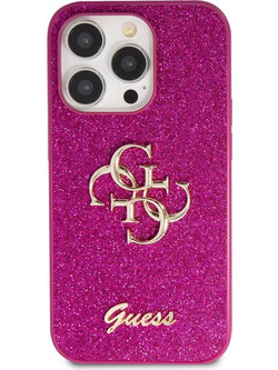 Θήκη Apple iPhone 15 Pro - Guess Fixed Glitter 4g Logo Case - Μωβ