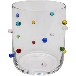 Kare Design Ποτήρι Γυάλινο Party Dots Πολύχρωμο