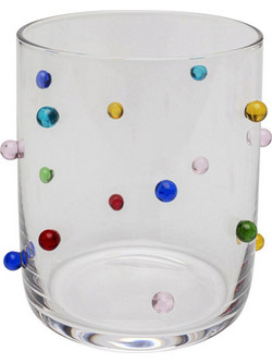 Kare Design Ποτήρι Γυάλινο Party Dots Πολύχρωμο
