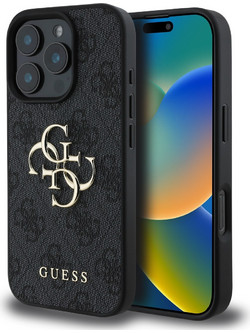 Guess Original PU 4G Metal Logo Θήκη iPhone 16 Pro Max - Grey