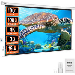 Vevor Motorized Ηλεκτρική Οθόνη Προβολής Projector Τοίχου / Οροφής 16:9 227x152cm / 100"