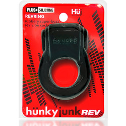 Hunkyjunk Revring Teal Ice Ελαστικό Δαχτυλίδι Πέους Σιλικόνης με Δόνηση Μαύρο
