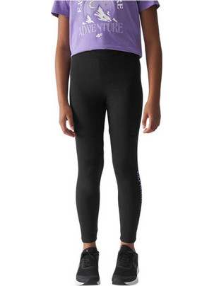 4F Girls knitted leggings - black (4FJWAW24TTIGF172-20S)ΠΑΙΔΙΚΟ ΚΟΛΑΝ ΜΑΥΡΟ