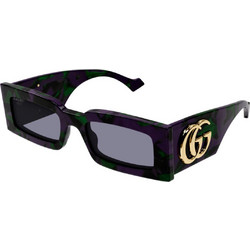 Gucci GG1425S 003 Ανδρικά Γυαλιά Ηλίου Ορθογώνια Κοκάλινα Μαύρα με Μαύρο Polarized Φακό