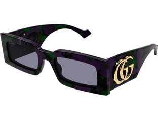 Gucci GG1425S 003 Ανδρικά Γυαλιά Ηλίου Ορθογώνια Κοκάλινα Μαύρα με Μαύρο Polarized Φακό