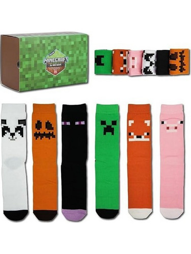 Paladone Κάλτσες Πολύχρωμες 6Pack Minecraft - Odd Socks μέγεθος 36-41 (PP9471MCF)