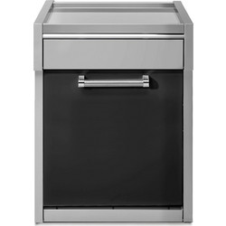 Μονάδα πάγκου 70cm με ένα συρτάρι inox & ένα ντουλάπι μαύρο SWING G7S-P-AN Steel