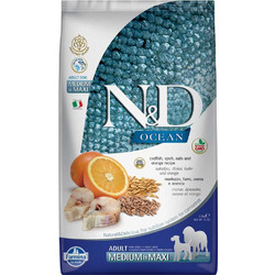 Farmina N&D Ocean Low Grain Adult Medium & Maxi with Codfish, Spelt, Oats & Orange 2.5kg