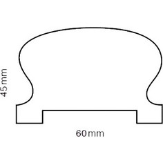 Κουπαστή για κάγκελο 45x60mm Πεύκο Α'