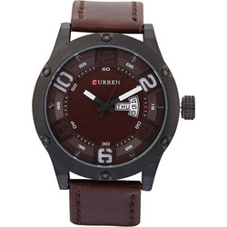 Curren Ανδρικό Ρολόι με Καφέ Δερμάτινο Λουράκι 8251 Brown